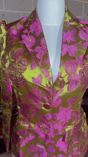 The Jazzy Pink and Lime Jacquard Blazer